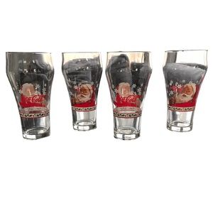 Vintage Santa Coca Cola Glasses Set of 4